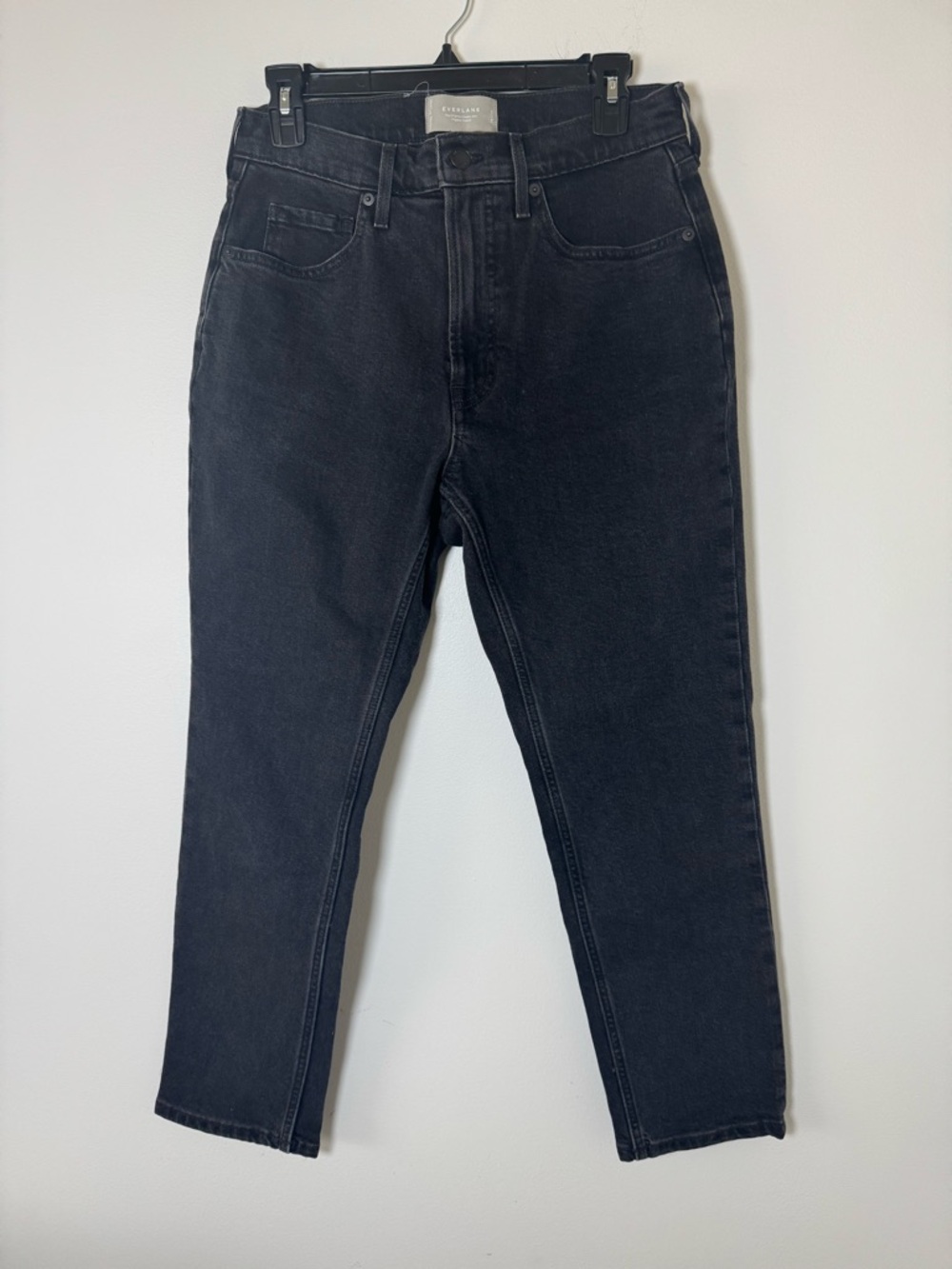 Everlane The Original Cheeky Jean Womens 28 Black Cropped Straight High Rise